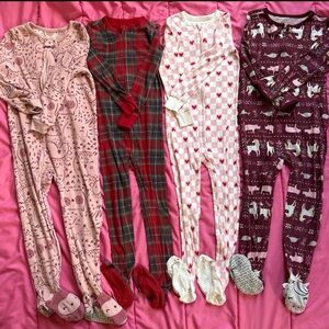 Old Navy Kids One Piece Footies in Pink, Red, and White